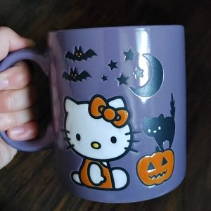New Hello Kitty Halloween Mug 20oz purple cat pumpkin bats etched